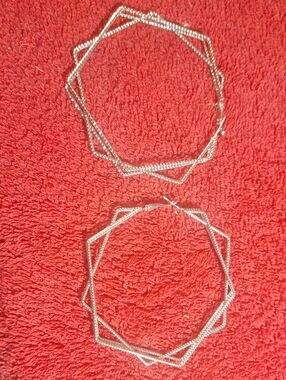 Silver-Tone Geometric Hoop Earrings - Women Jewelry